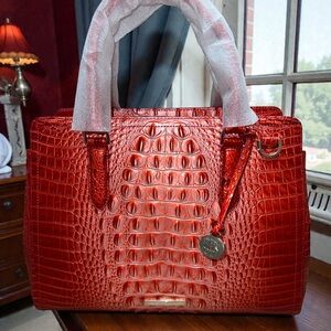 NWT Brahmin Leather Small Finley Satchel Handbag, Embrace Ombre Melbourne